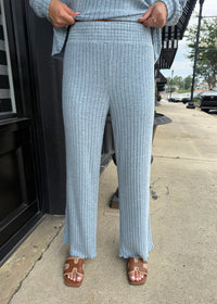 Dawn Smocked Rib Pant - Light Denim