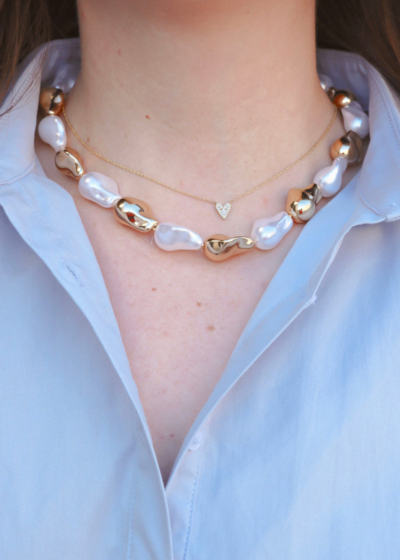 Coastal Living Necklace - Pearl/Gold