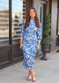 Shades Of Blue Midi Dress - Blue