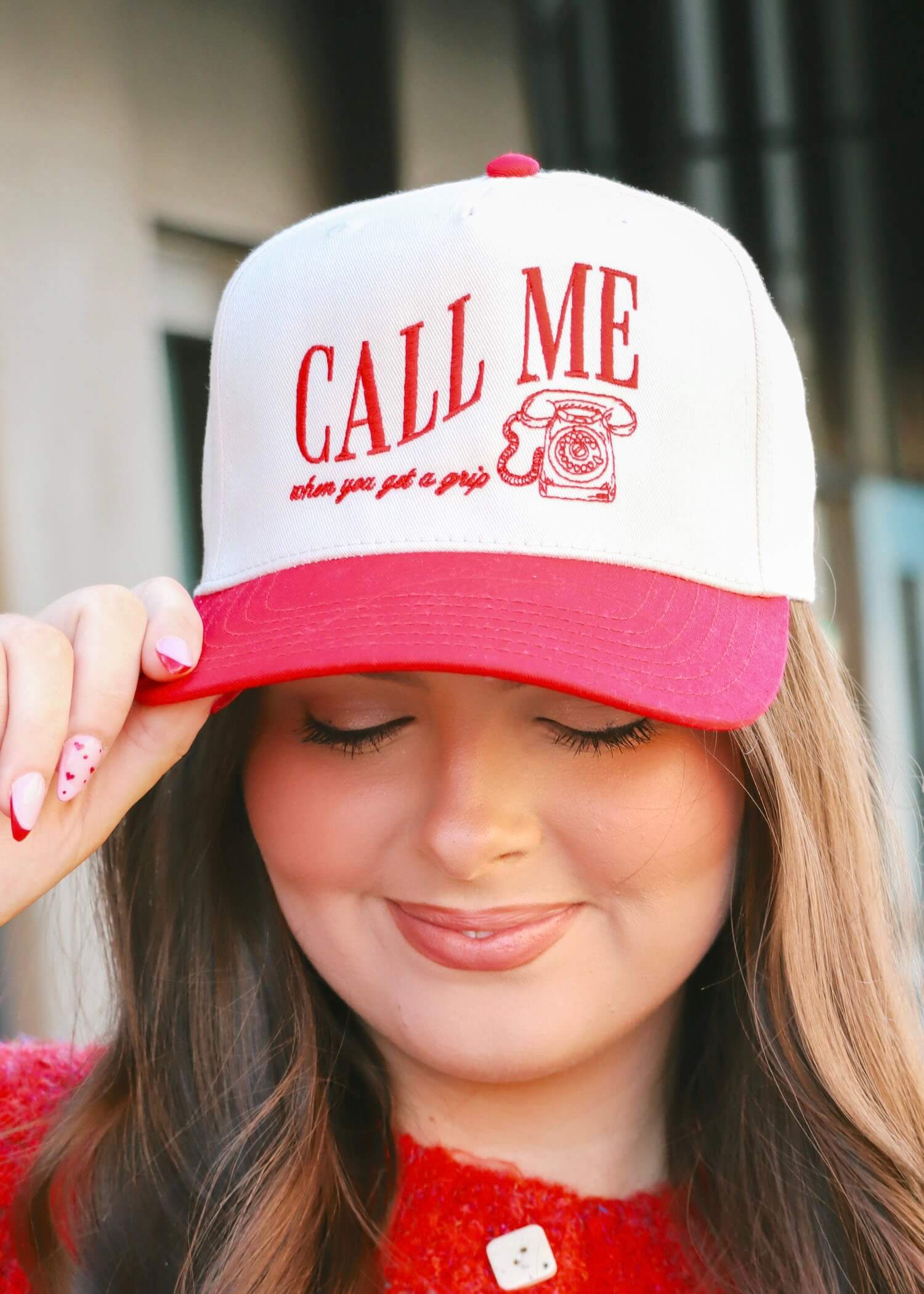 Call Me Hat - Red/Natural