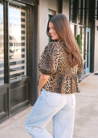 Norah Blouse - Leopard Denim