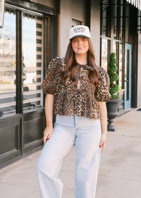 Norah Blouse - Leopard Denim