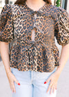 Norah Blouse - Leopard Denim