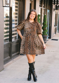 Arlo Mini Dress - Leopard Denim