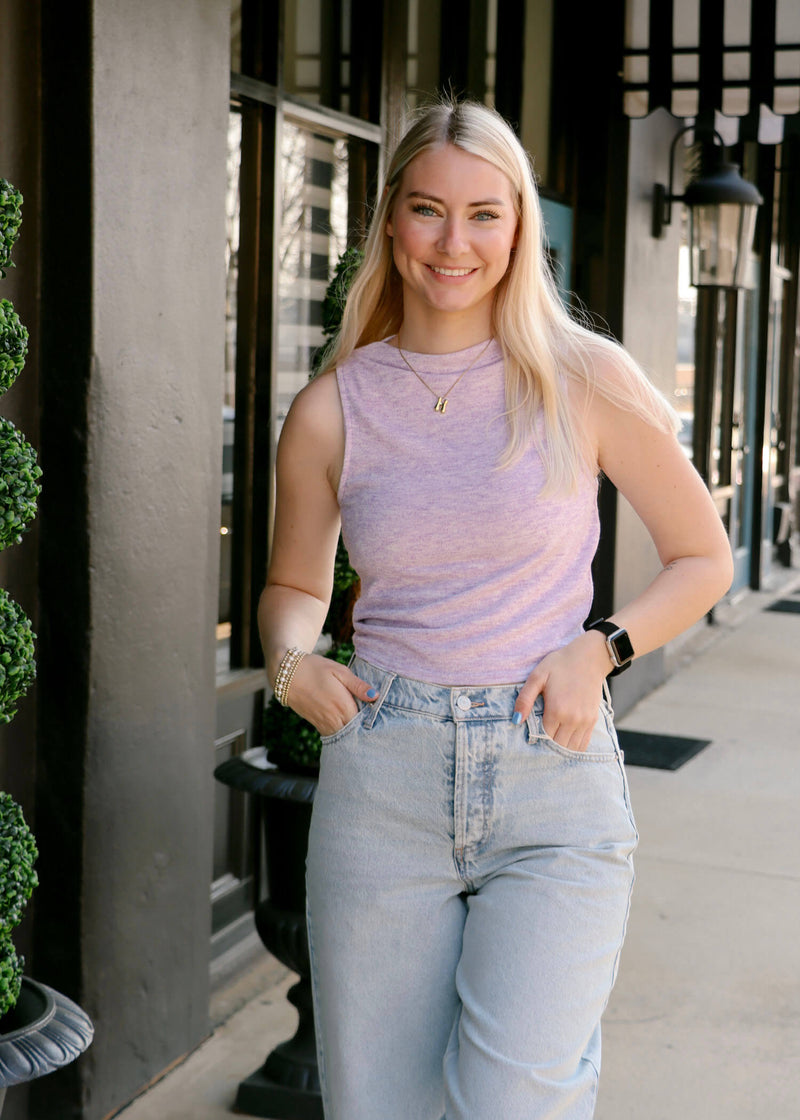 Soft Moments High Neck Tank - Lavender