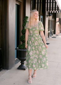 Rainy Days Maxi Dress - Green/Multi