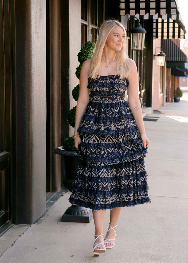 Rumi Midi Dress - Navy