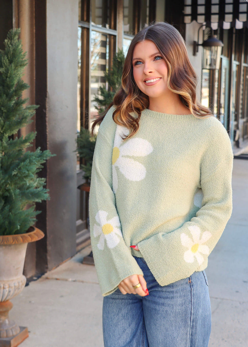 Flower Market Sweater - Pistachio