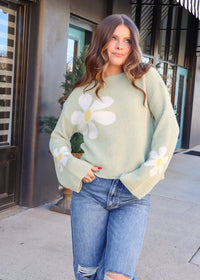 Flower Market Sweater - Pistachio
