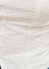 Sundream Eyelet Button Down Top - White