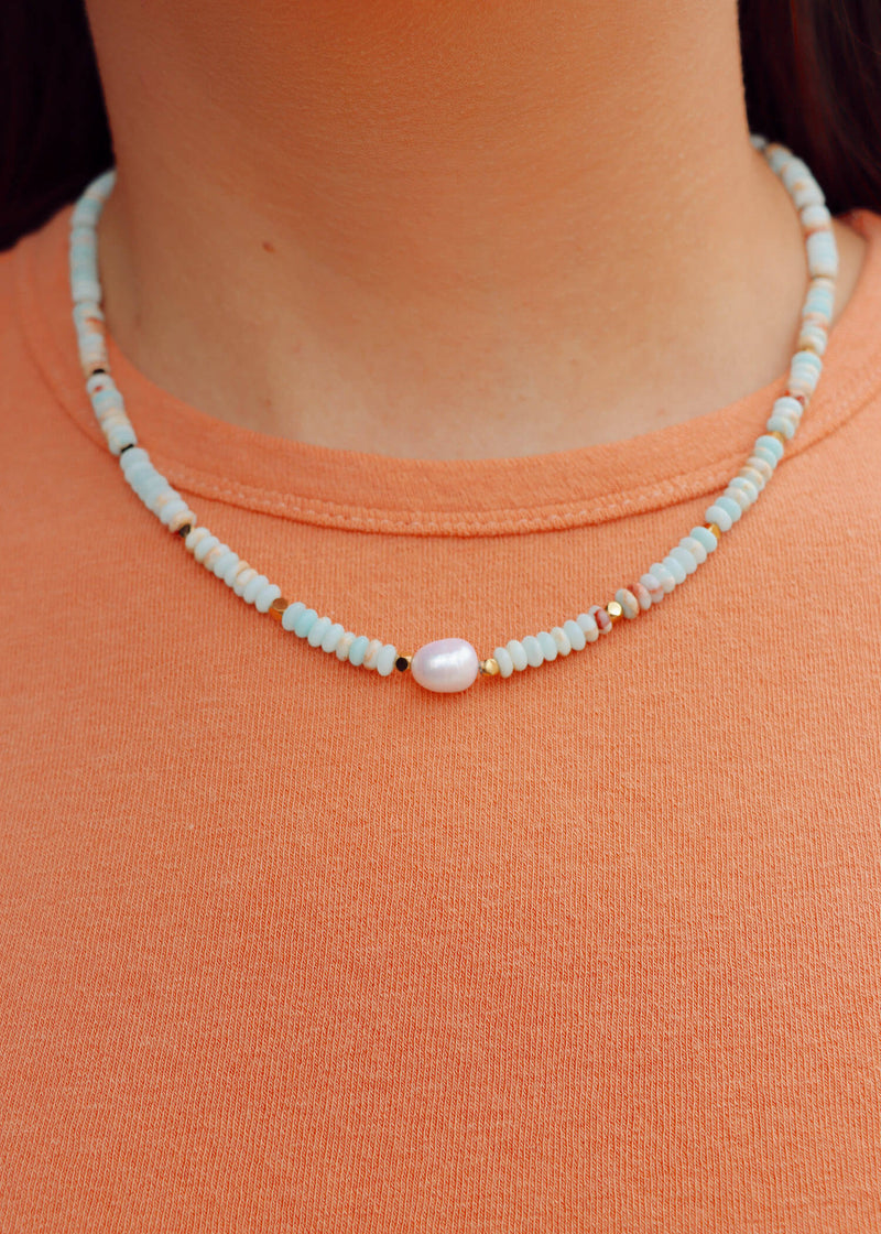 Boho Beaded Pearl Necklace - Multi