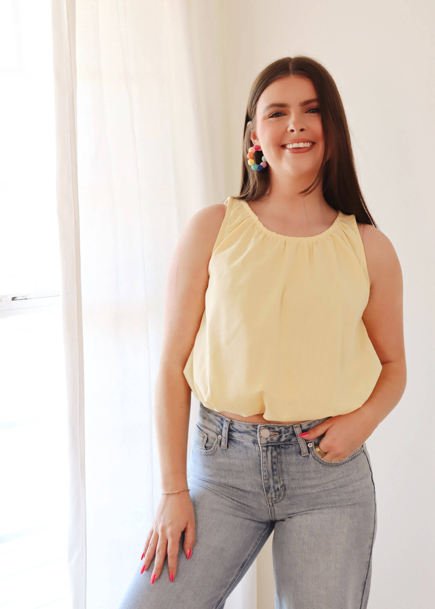 Jenny Bubble Tank - Creamy Yellow