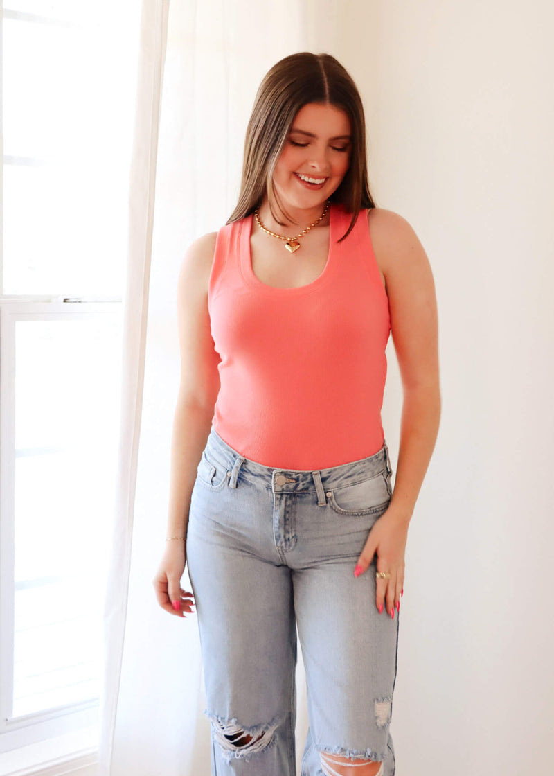 Sirena Rib Tank - Sunset Pink