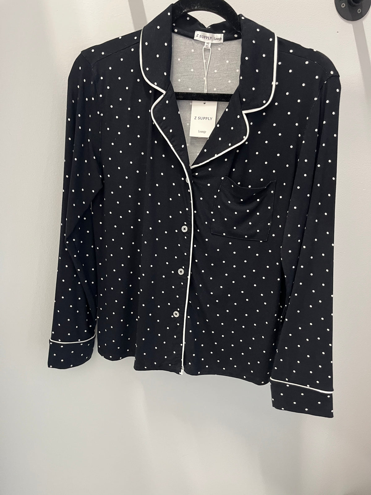 Luxe Dot PJ Top - Black/White