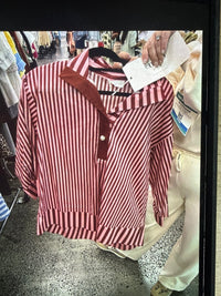 Clara Striped Collared Top