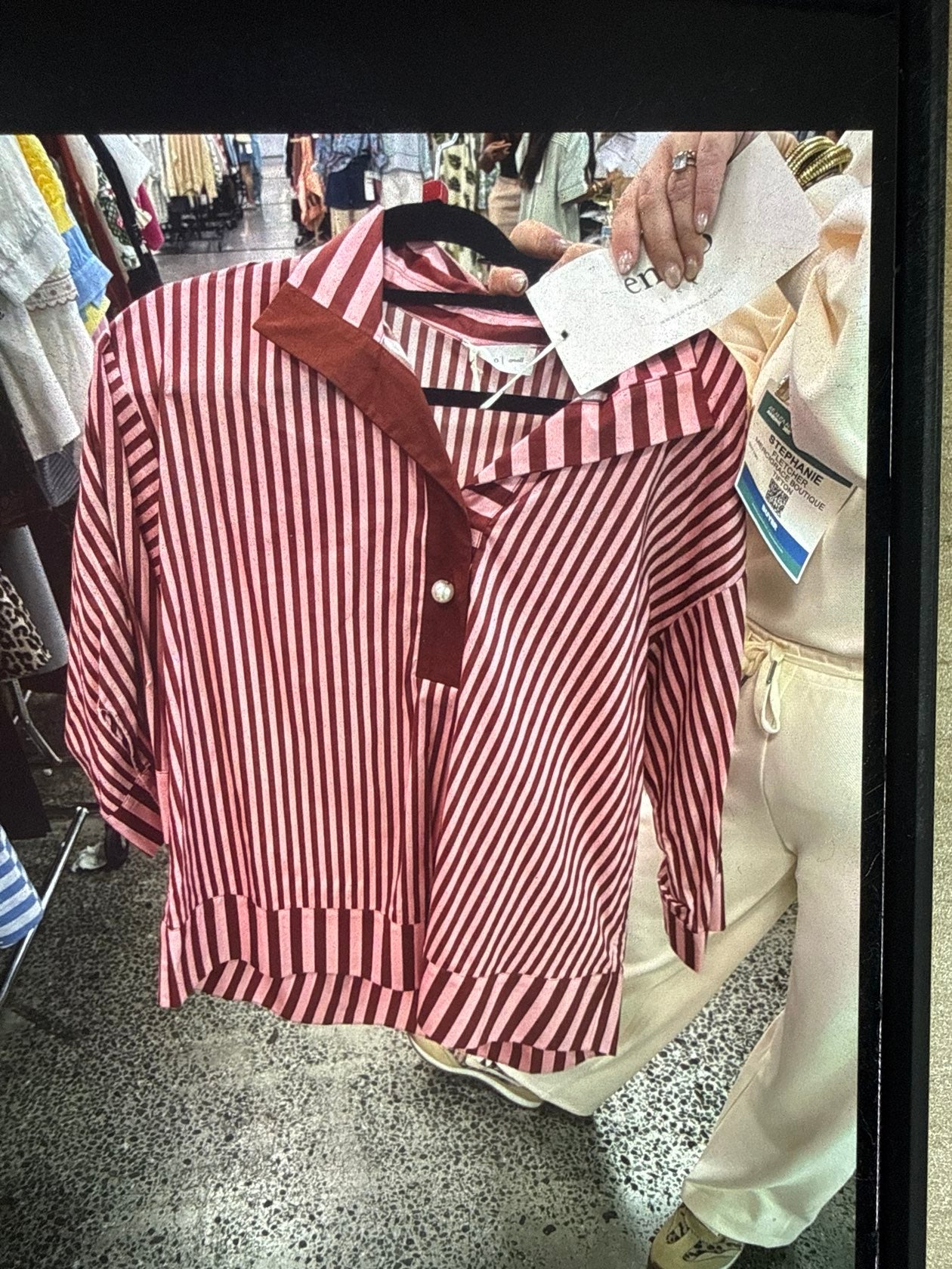 Clara Striped Collared Top