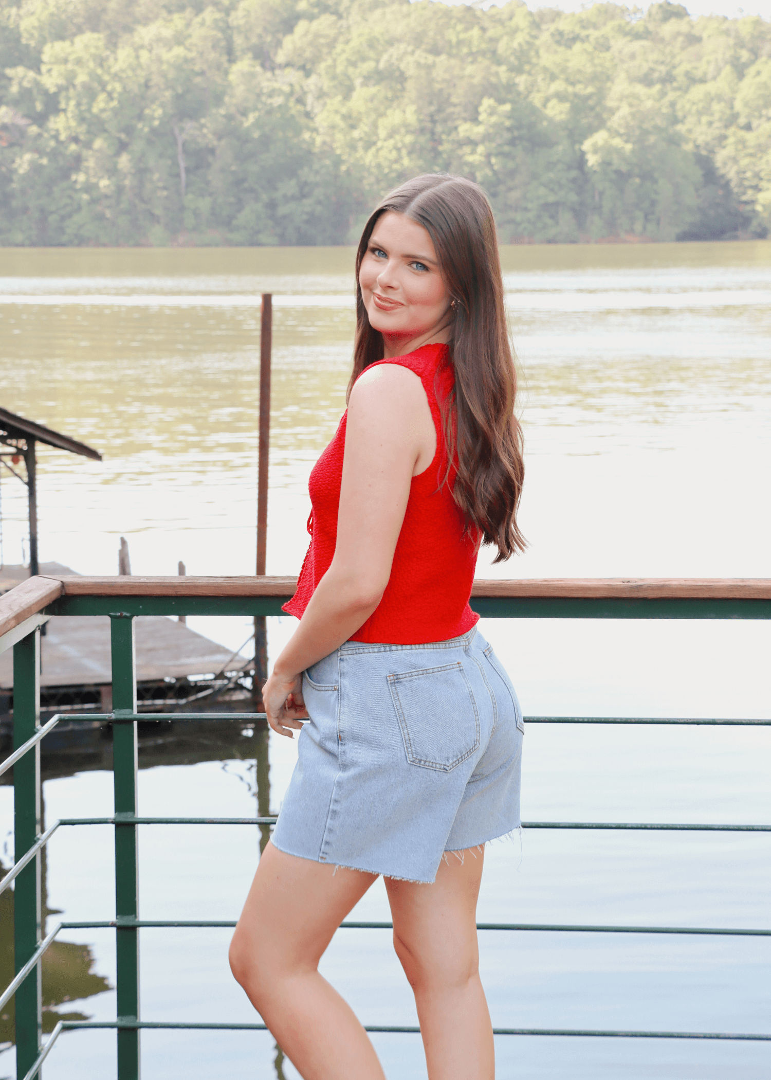 Sail Away Knit Cardigan - Red