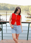 Sail Away Knit Cardigan - Red
