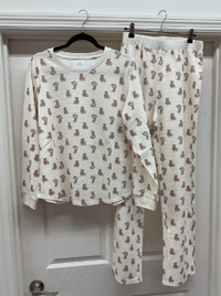 Cozy Teddy Thermal Rib Lounge Set - Cream