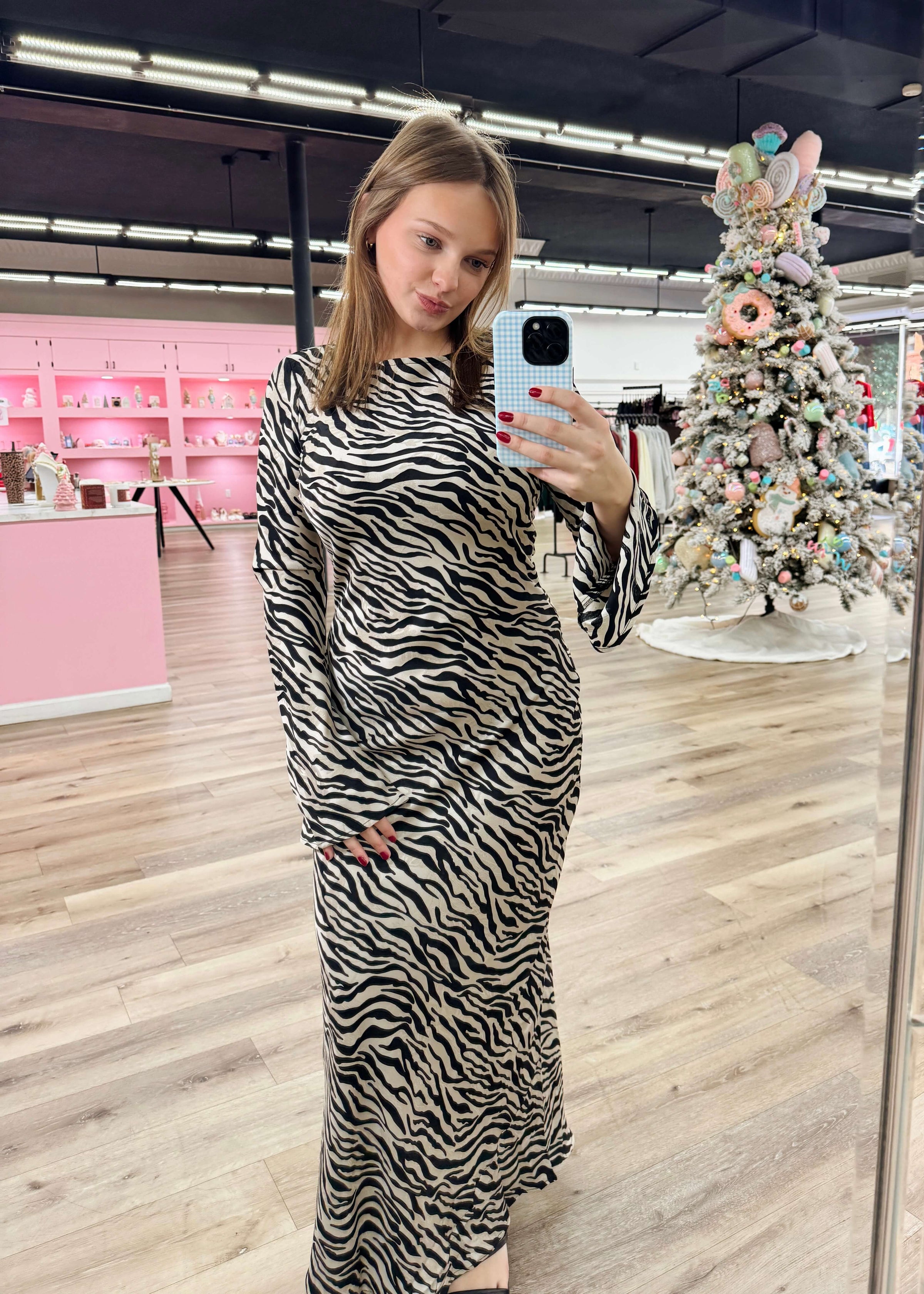 Georgie Zebra Dress - Black/White