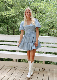 Daisy Mini Dress - Washed Denim
