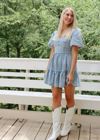 Daisy Mini Dress - Washed Denim
