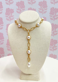 Ellie Necklace - Cream/Gold