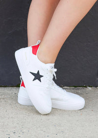 Star Sneakers- Black/Red/White