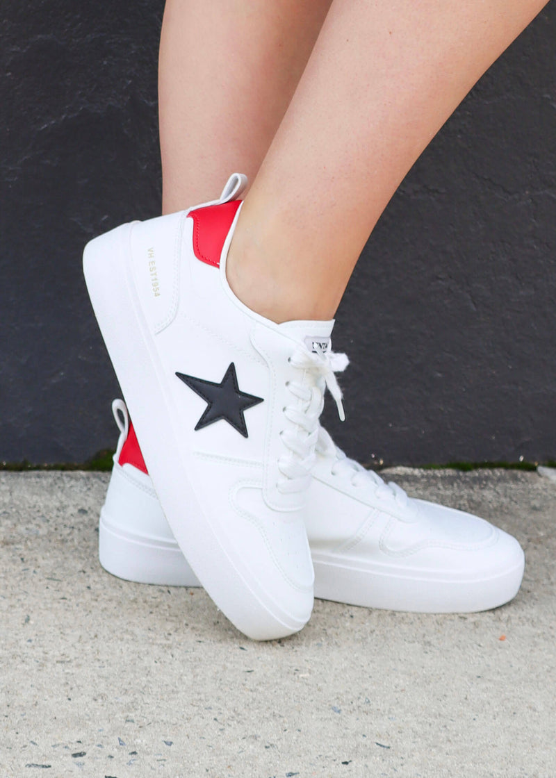 Star Sneakers- Black/Red/White