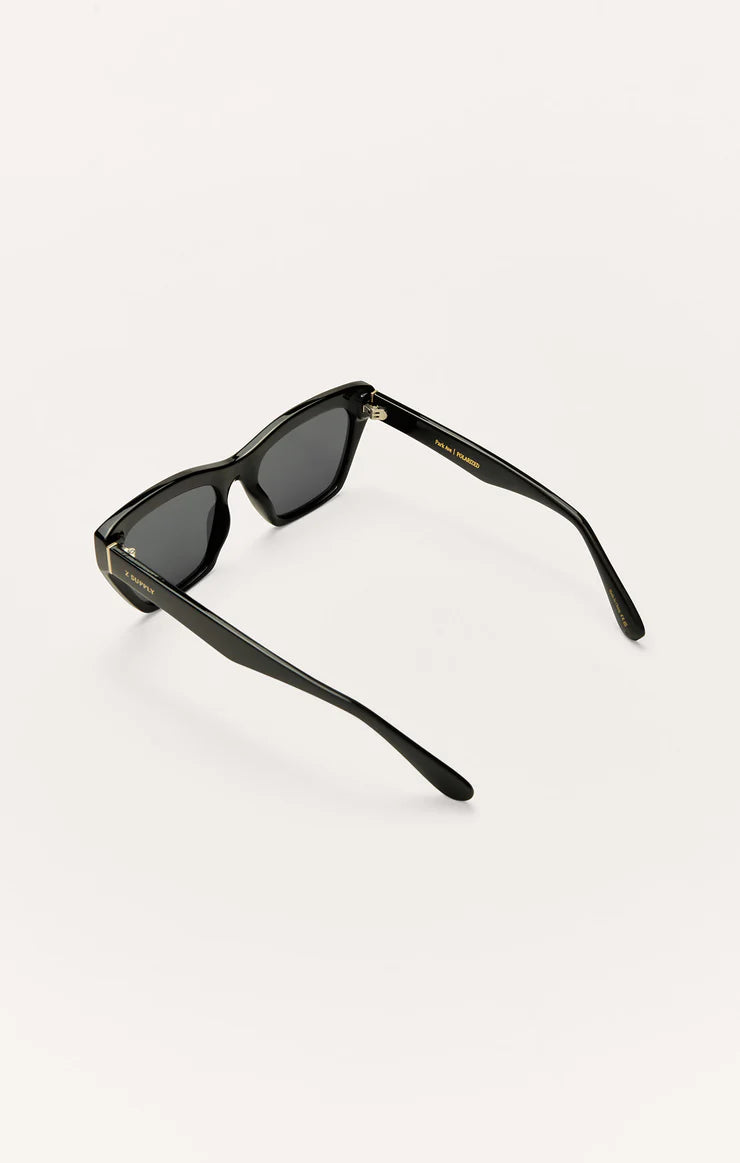 Park Ave Polarized Sunglasses - Polished Black - Grey