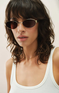 Palisades Polarized Sunglasses - Satin Gold - Brown