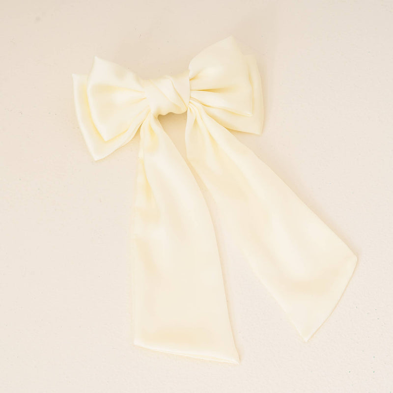 Satin Hair Bow- Cream