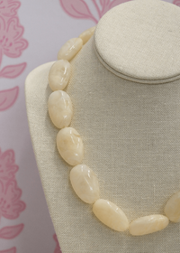 Acrylic Oval Shape Necklace - Ivory - MerciGrace BoutiqueNecklace