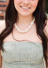 Acrylic Oval Shape Necklace - Ivory - MerciGrace BoutiqueNecklace