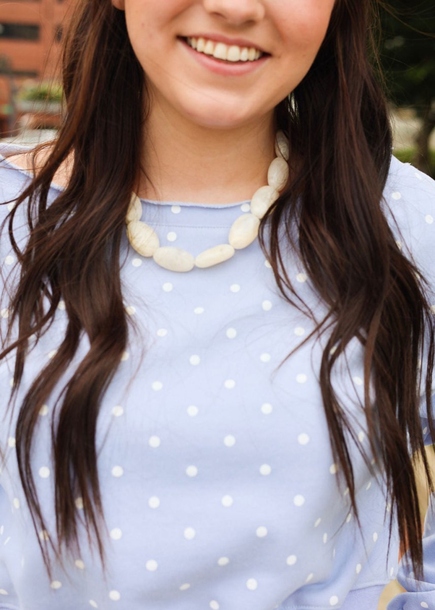 Acrylic Oval Shape Necklace - Ivory - MerciGrace BoutiqueNecklace