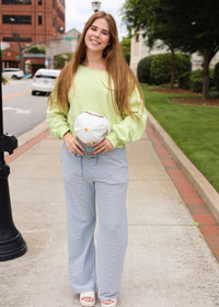 Alina Off Shoulder Cropped Sweatshirt - Lime - MerciGrace BoutiqueSweater
