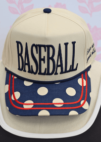 All - American Baseball Hat - Cream/Multi - MerciGrace Boutique