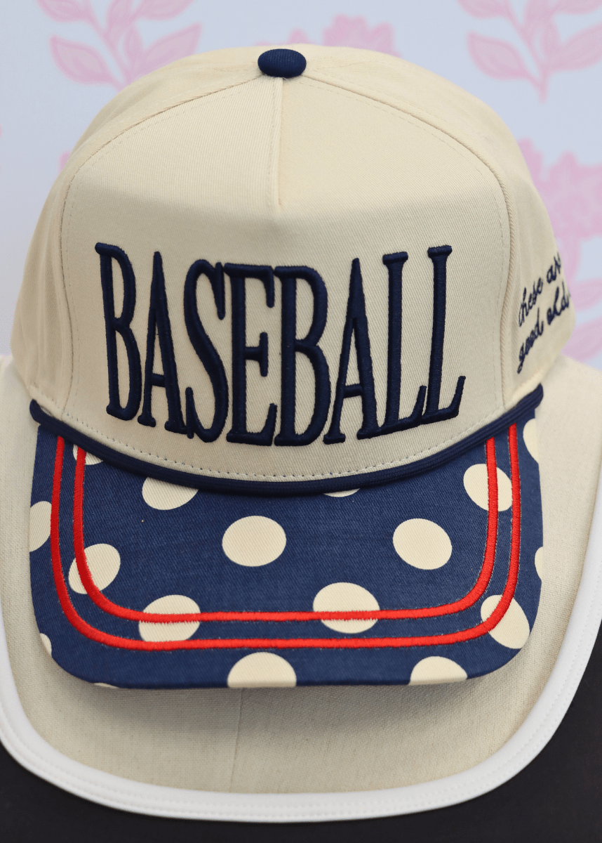 All - American Baseball Hat - Cream/Multi - MerciGrace Boutique