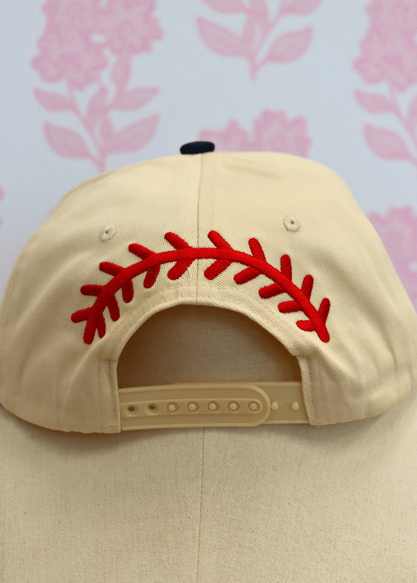 All - American Baseball Hat - Cream/Multi - MerciGrace Boutique