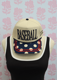 All - American Baseball Hat - Cream/Multi - MerciGrace Boutique