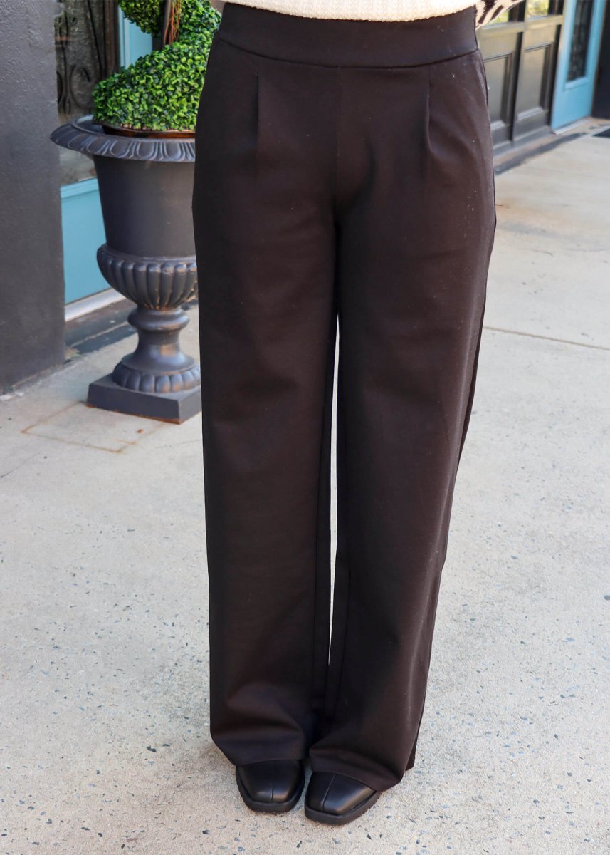 Always A Classic Wide Leg Pant - Black - MerciGrace BoutiquePants