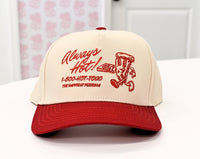 Always Hot Structured Baseball Hat - Red/Natural - MerciGrace BoutiqueHat