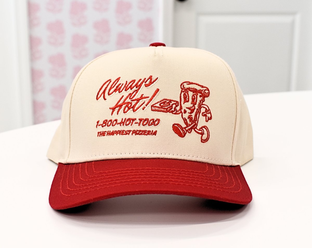 Always Hot Structured Baseball Hat - Red/Natural - MerciGrace BoutiqueHat