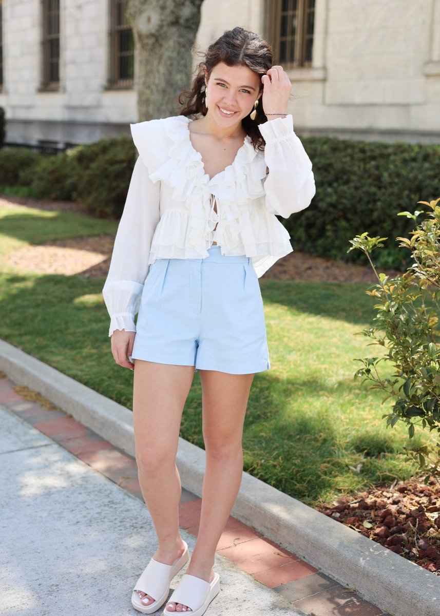 Alyssa Shorts - Baby Blue - MerciGrace BoutiqueShorts