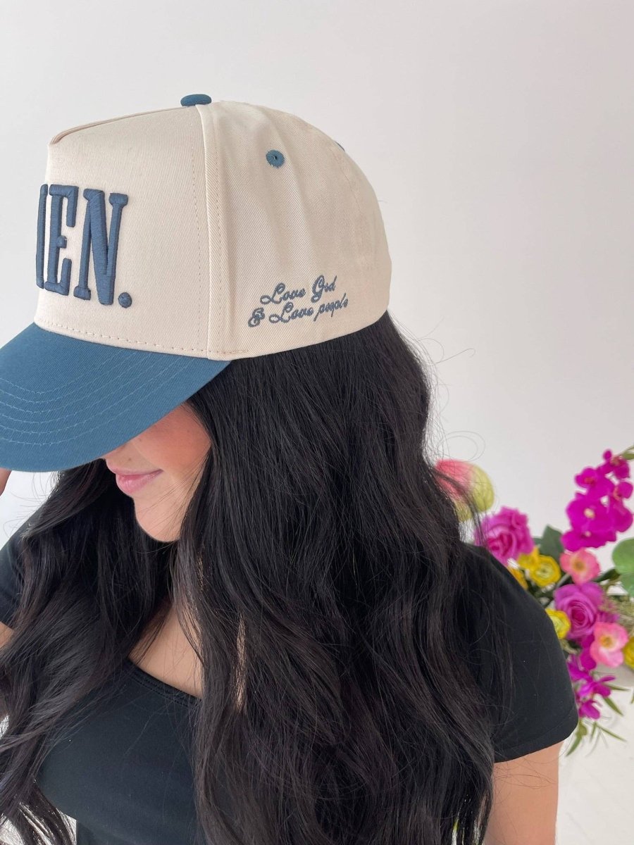 AMEN. - Slate Blue Vintage Trucker Hat - MerciGrace BoutiqueHat