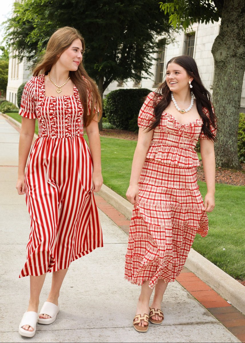 American Charm Midi Dress - Red/White - MerciGrace BoutiqueDress