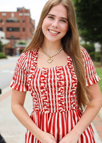 American Charm Midi Dress - Red/White - MerciGrace BoutiqueDress