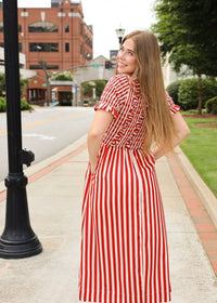 American Charm Midi Dress - Red/White - MerciGrace BoutiqueDress