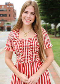 American Charm Midi Dress - Red/White - MerciGrace BoutiqueDress