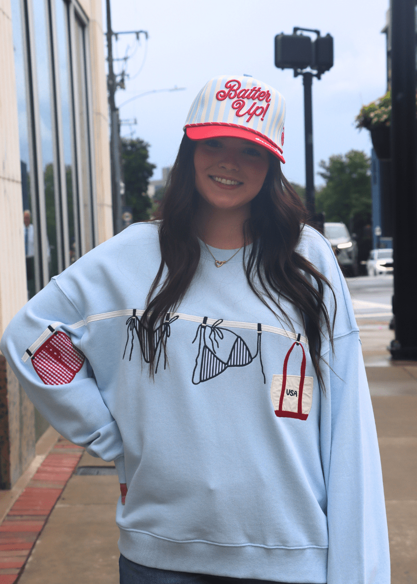 American Summer Clothesline Crewneck Sweatshirt - MerciGrace BoutiqueTop